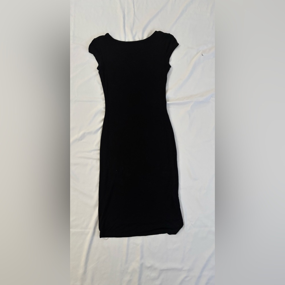 Velvet Torch Los Angeles Black midi dress cap sleeve